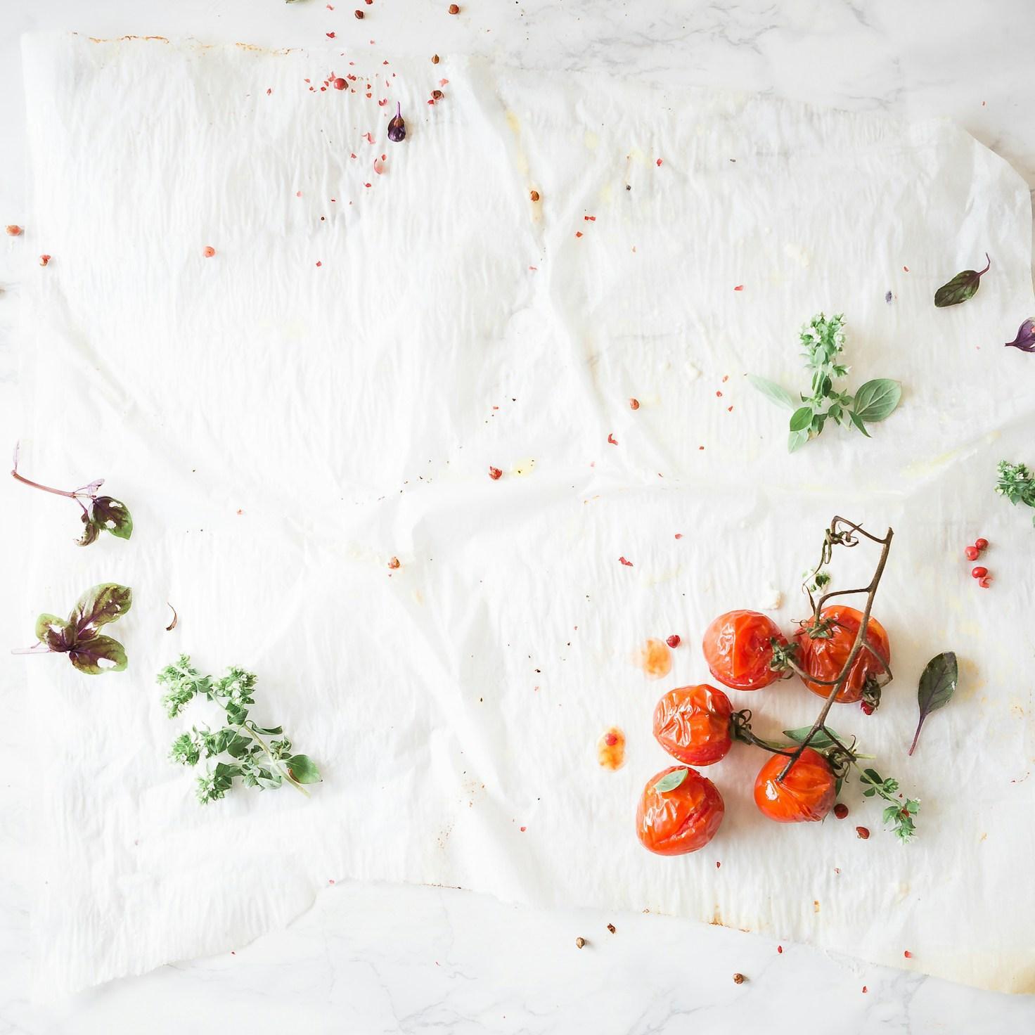 Measured baking ingredients prepared on a counter